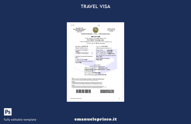 modello di visto elettronico per Kazakistan in stile verificato